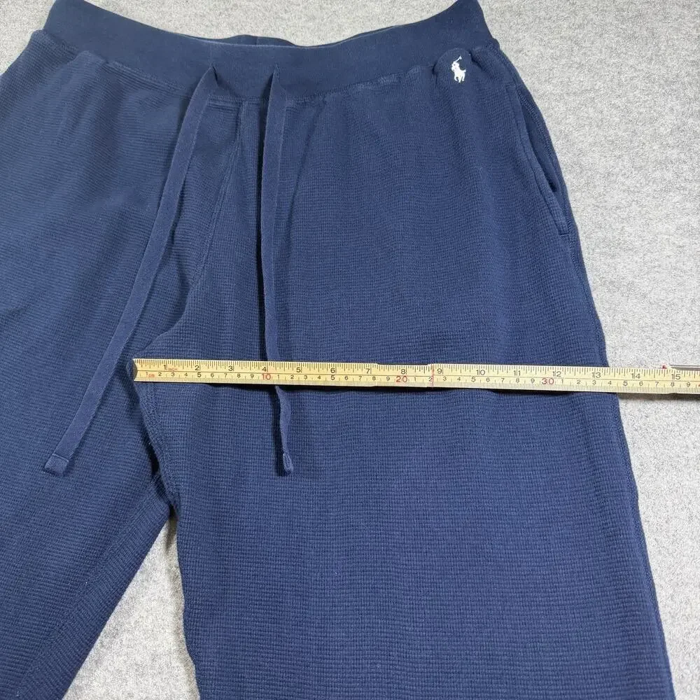 Polo Ralph Lauren Waffle Thermal Pants Mens L Navy Drawstring Cotton Lounge